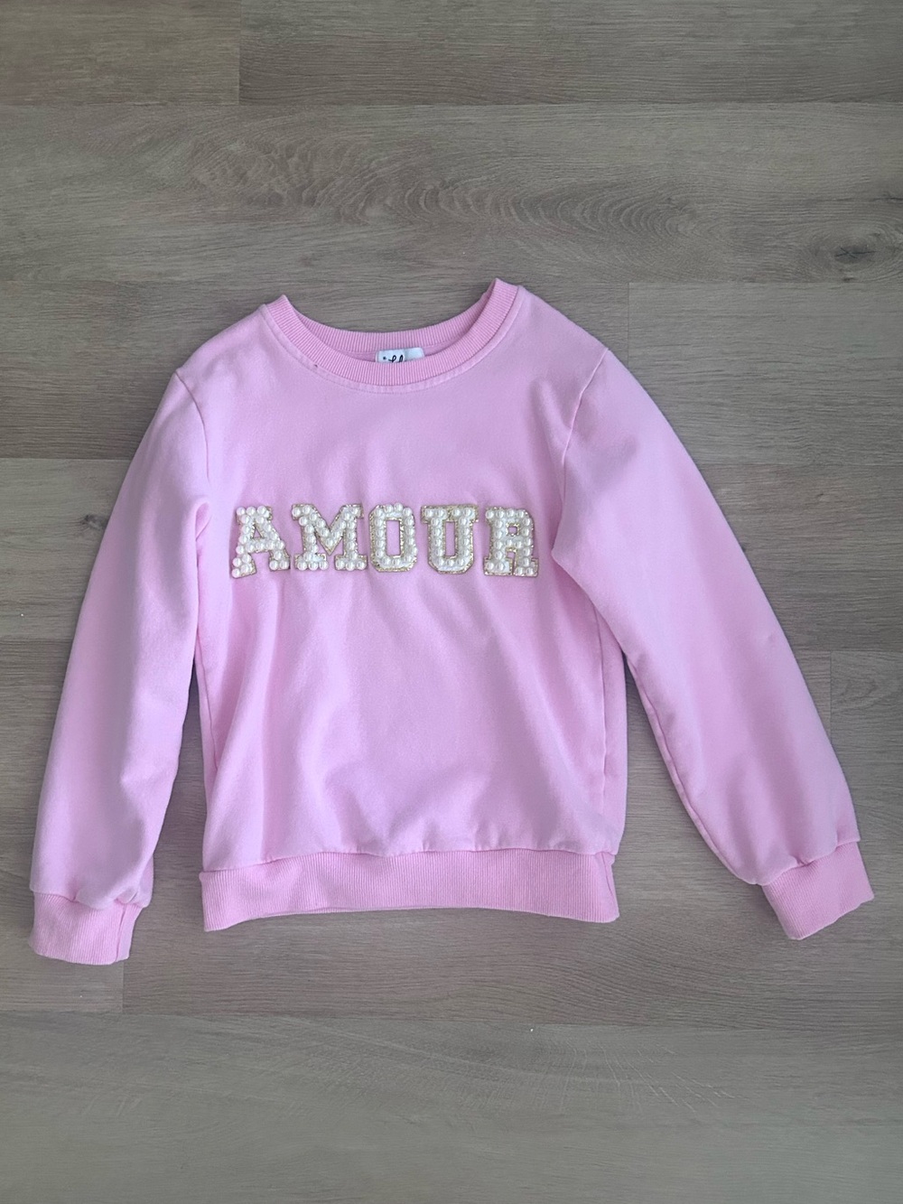 Lola + The Boys Amour Pearl Sweatshirt Pink Size 10